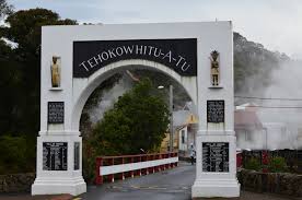 Carry on the old traditions. Kim Chopping Day 7 Rotorua Memorial Gateway Whakarewarewa