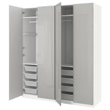 Ikea Pax White Fardal High Gloss Light Gray Wardrobe Ikea Pax Ikea Pax Wardrobe Pax Wardrobe