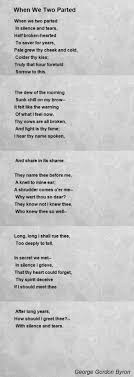 When We Two Parted Poem By George Gordon Byron Poem Hunter Broken Heart Poems Poems Mary Oliver Poems