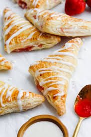 Strawberry And Cream Cheese Turnovers Recipe In 2020 Strawberry Cream Cheese Puff Pastry Breakfast Recipes Sweet Puff Dessert