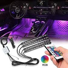 Amazon Com Sunva Car Interior Lights 4pcs 48 Led Car Floor Atmosphere Glow Neon Lights Multi Color Mus Car Led Lights Car Interior Accessories Car Accessories