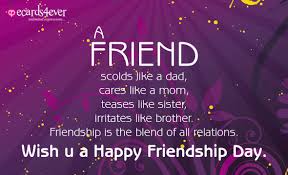 Jun 11, 2021 · read on for 30 best friend fight quotes that are great to read to your friend after the tough times, letting them know how much they mean to you. Friendship Is The Blend Of All Relations Wish You A Happy Friendship Day