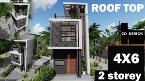 Small house 3rd floor house design. 4x6 M 24 Sqm Small House With Rooftop 2 Storey House Youtube