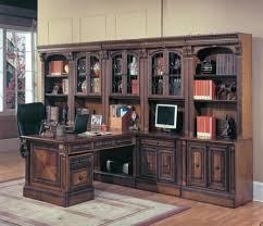 Shown in antique vintage pecan finish. Parker House Huntington Home Office