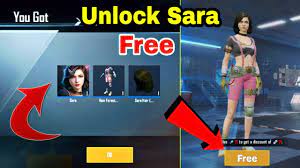 How To Unlock Sara Character For Free Pubg Mobile Unlocked Sara Free Pubg Mobile Youtube