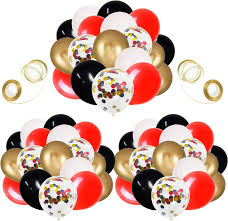 Red, white and black table centerpieces. Amazon Com 62 Pack Black White Red Chrome Gold Confetti Balloons For Graduation Casino Card Night Poker Las Vegas Wedding Birthday Party Decorations Home Kitchen
