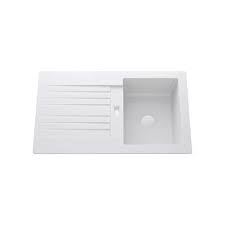 Evier A Encastrer Resine Blanc Solo 1 Bac Avec Egouttoir Evier Egouttoir Bac
