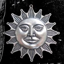 Art Nouveau Goddess Brass Ornament in Brass Ox Finish, 54mm