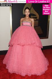 Rihanna S Grammys Dress Is Her Pink Gown Pretty Or Too Poofy Grammy Dresses Nice Dresses Celebrity Style Red Carpet