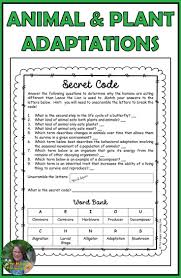 Break The Code Animal And Plant Adaptations Break The Code Your Students Will Love Breaking The C Plant Adaptations Middle School Lesson Plans Science Lessons