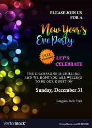 New Years Eve Party Invitation New Year Party Invitation Royalty Free Vector Image