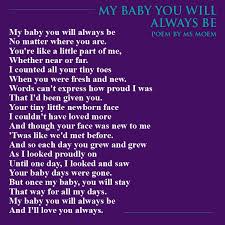 My Baby You Will Always Be Poem Ms Moem Poems Life Etc Baby Poems Poems Poem For My Son