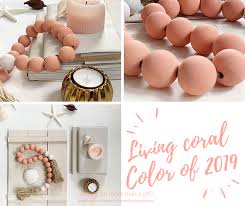 Living Coral Coastal Decor Tassel Garland For Beach Decor Pastel Coral Wooden Bead Garland With Tassel Bo Wooden Bead Garland Beaded Garland Boho Chic Decor