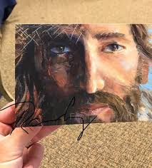 Stationery, Crucified Christ Face, set of 5 cards/envelopes, blank inside,  Lenten stationery, also 5x7 prints, Jesus art