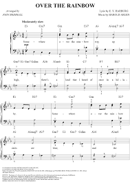Over The Rainbow Easy Piano Sheet Music Trumpet Sheet Music Cello Sheet Music
