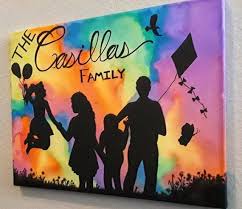 Custom Family Painting Personalized Family Art Family Silhouette Painting Family Name Decor Per Personalized Family Art Custom Pet Painting Family Painting