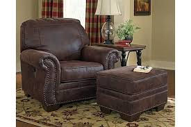 The Baltwood Espresso Pressback Chottoman From Ashley Furniture Homestore Afhs Com With Rich Faux Leather Upho Furniture Ashley Furniture Living Furniture