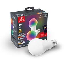 Globe Electric Wi Fi Smart 60w Equivalent Multicolor Changing Rgb Tunable White Frosted Led Light Bulb No Hub Required Voice Activated A19 E26 Base 2 Pack 34207 Walmart Com Walmart Com