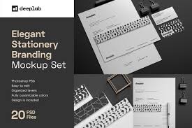 Elegant Stationery Branding Mockup Set In Stationery Mockups On Yellow Images Creative Store