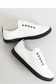 Marzysz o trampkach ze skóry? Qshee Smart Shopping Tenisowki Damskie Sznurowane Bialo Czarne La44 Black