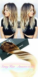 Amazon Uk Station Brand Stores Sunny 120g Set Dip Dyed Clip In Hair Extensions Chestnut Brown Fad Blonde Ombre Real Hair Extensions Remy Human Hair Extensions