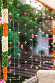 Curtains Made Of Flowers Wedding Backdrop Decorations Desi Wedding Decor Wedding Stage Decorations