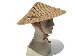 1930s Chinese Straw Gardening Hat Etsy Gardening Hat Hats Bead Sewing