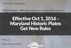 Effective Oct 1 2016 Maryland Historic Plates Get New Rules Find Car Meets