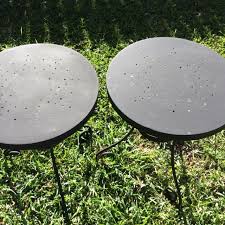 So i thought i'd hack one. Find More 2 Black Metal Ikea Outdoor Side Tables With Star Design Leave As Is Or Spray Paint To Your Liking 19 Round And 26 Tall For Sale At Up To 90 Off