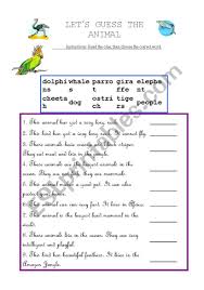 Animal trivia quiz questions with answers. Wild Animal Quiz Esl Worksheet By Sygyzy