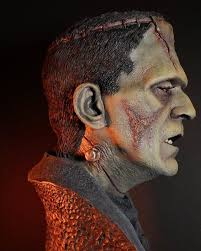Just finished painting this life size Frankenstein bust from @goblackheart  it’s sculpted by @mikehillart. I added custom teeth and eyelashes. Scroll  to see some of the teeth progress. , ., ., ., ., ...