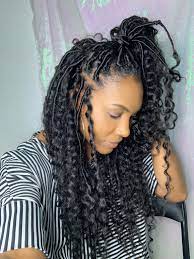 Bohemian Faux Locs Curly Hair Styles Naturally Braids With Curly Hair Curly Hair Styles