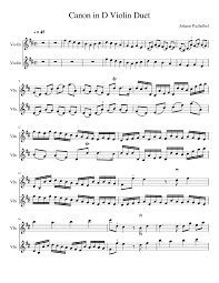 Easy note style sheet music. Canon In D Violin Duet Sheet Music For Violin String Duet Musescore Com