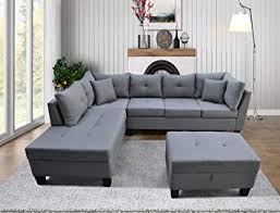 The soft triangle table fits really nicely in this setting and adds a bit of a statement to the center of the room. L Shape Sectional Sofa 3 Piece Set L Shaped Sleeper Couch Sofa Large Modern 3 Seater Sofa With Chaise Lounge Storage Ottoman And Upholstered Linen