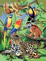 How to draw jungle animals archives easy peasy and fun how to draw cartoon animals cartoonsmart com 5 biome drawing animal for free download on ayoqq org how to draw cartoon lions jungle animals step by step drawing jungle safari images stock photos vectors shutterstock how to draw animals 50 free tutorial videos to help you learn step. Jungle Scene Animals Birds A4 Painting By Numbers Acrylic Paint Brush Pjs28 Jungle Scene Jungle Drawing Jungle Animal Crafts