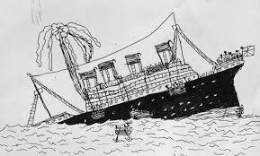 ship sinking drawing at paintingvalley