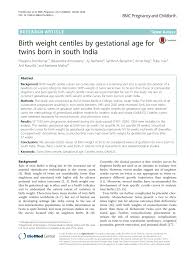 pdf birth weight centiles by gestational age for twins born