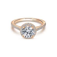 From ornate details to hand engravings, our engagement rings carry a modernized feel that brides flock to. 14k Rose Gold Round Halo Diamond Engagement Ring