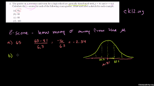 Normal Distribution Problem Z Scores From Ck12 Org Video
