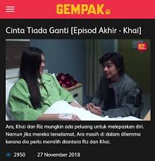 Cinta tiada ganti episod 53 drama malay. Cinta Tiada Ganti Episod 37