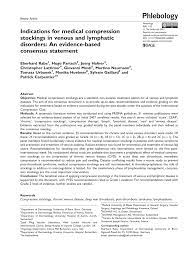 Pdf Indications For Medical Compression Stockings In Venous And Lymphatic Disorders An Evidence Based Consensus Statement