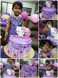 Apabila dh belah tu, sapukan @ lepakan krim (masa ni guna cream cheese frosting + fc). Kek Tema Hello Kitty Kekcawan Com My