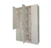 Ensemble de chambre à coucher moderne en bois de style américain, avec  armoire de rangement et placard, design en stratifié bon marché