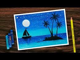 How To Draw Scenery Of Moonlight With Oil Pastel Step By Step Youtube Oil Pastel Colours Oil Pastel Art Oil Pastel Paintings
