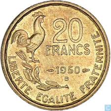 France 20 Francs 1950 B G Guiraud 4 Veren France Monnaie Canadienne Monnaie Monnaie Ancienne