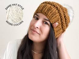 Custom Winter Hats for Her, Cream Beanie for Women, Ski Gifts for Her,  Teenage Girl Gifts, Pom Pom Beanie for Teens, Winter Hats Harge Heads