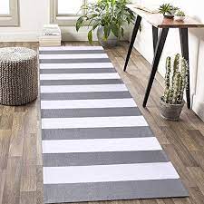 Big savings on striped carpets with fast delivery, finance available & 5 star reviews. Amazon Com Grey And White Striped Rug Runner 2 X 6 Stripe Farmhouse Runner Rug Hallway Runner Rug Cotton Woven Washable Indoor Outdoor Rug For Kitchen Laundry Bathroom Bedroom Living Room Carpet Runner Kitchen Dining