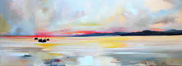 Rosanne Barr Contemporary Scottish Landscape Artist Scottish landscape in blue (2004).