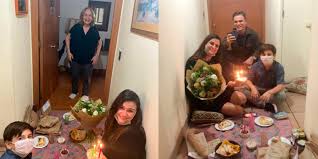 Karim era el conductor a cargo del auto. Amaro Gomez Pablos Celebro El Cumpleanos De Su Madre Con Picnic En El Pasillo Frente A Su Departamento Para Respetar La Distancia Social Glamorama