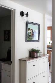 Ikea Shoe Cabinet Hack As Faux Built In Hallway Storage Ikea Shoe Cabinet Ikea Wall Storage Ikea Shoe Storage